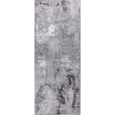Carl Collection Grey Modern Abstract Area Rug