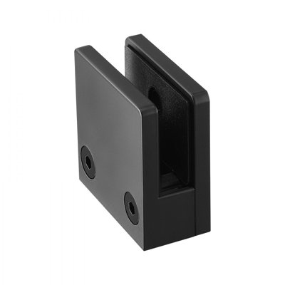 Pince en verre, support de balustrade carrée en verre trempé de 0,31 po à 0,47 po, pince de fixation en verre en acier inoxydable 304, support de tablette en verre pour balcon, jardin, terrasse, escalier, noir