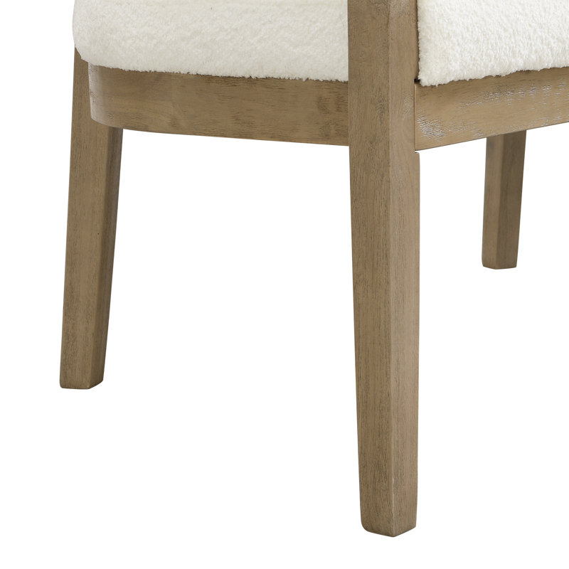 Causeuse Elio, Cadre beige bouclé / frêne clair