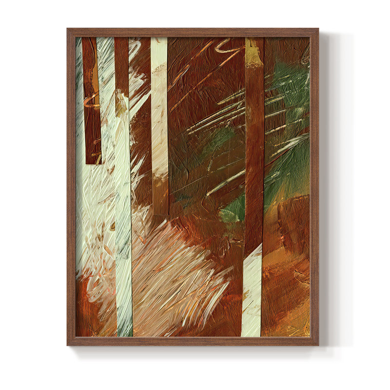 Wheaten II Framed Print - Solid Wood, 10" H x 8" W, Brown