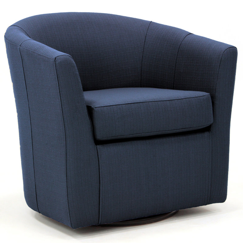 Fauteuil demi-tonneau pivotant 31 po Hansell, Tissu natté minuit Klein