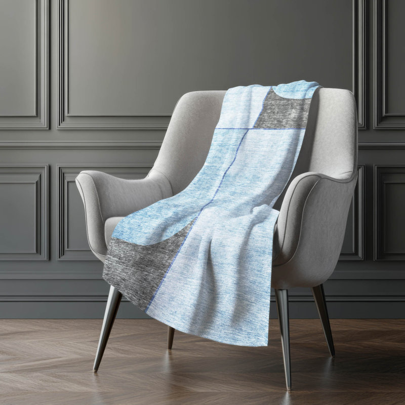 Jeté art déco Addison Sherpa ASB717, Ciel
