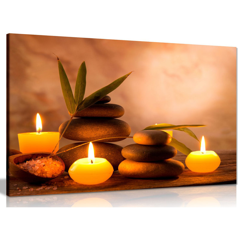 Aromatic Candles & Zen Stones - Wrapped Canvas Print, 31cm H x 46cm W