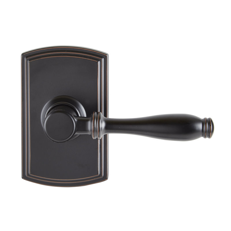 Poignée de porte de passage Sorado avec rosette rectangulaire, Bronze huilé