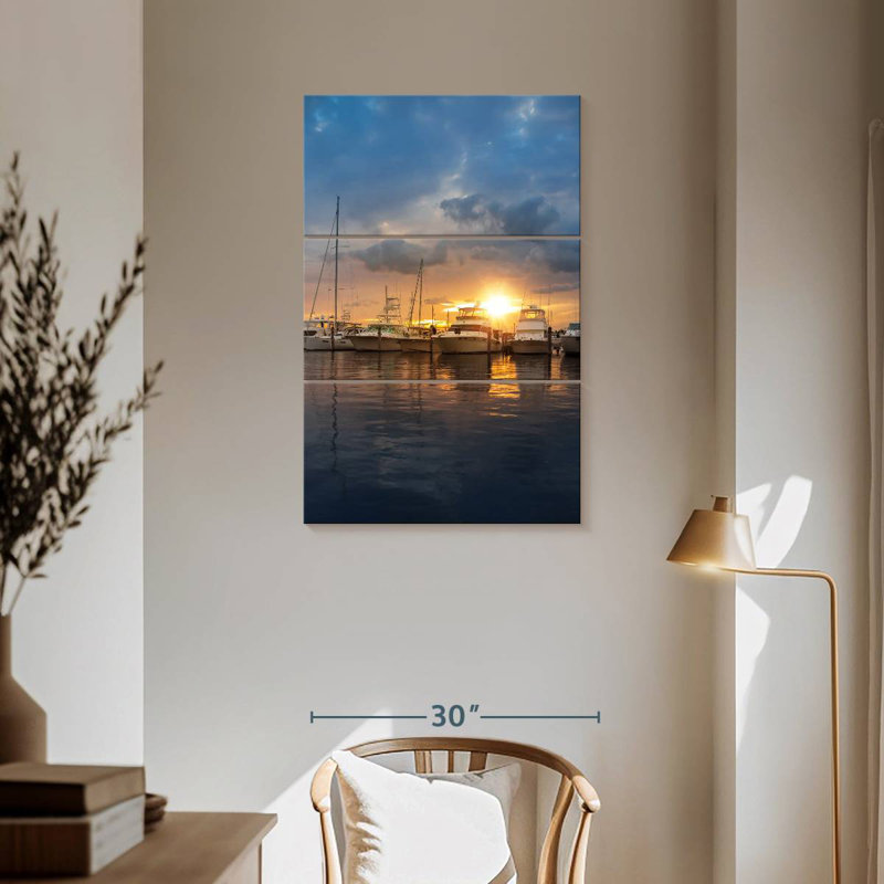 Aletra Miami Marina au coucher du soleil, H 57 po x l 36 po
