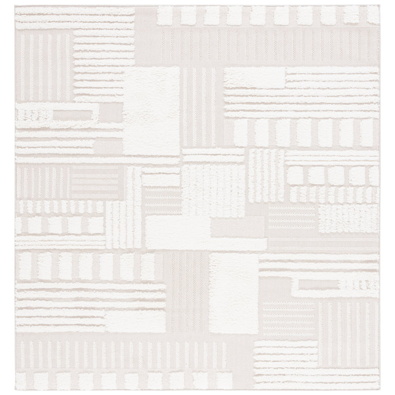 Tapis beige / ivoire Trends 126, Carré 9 pi