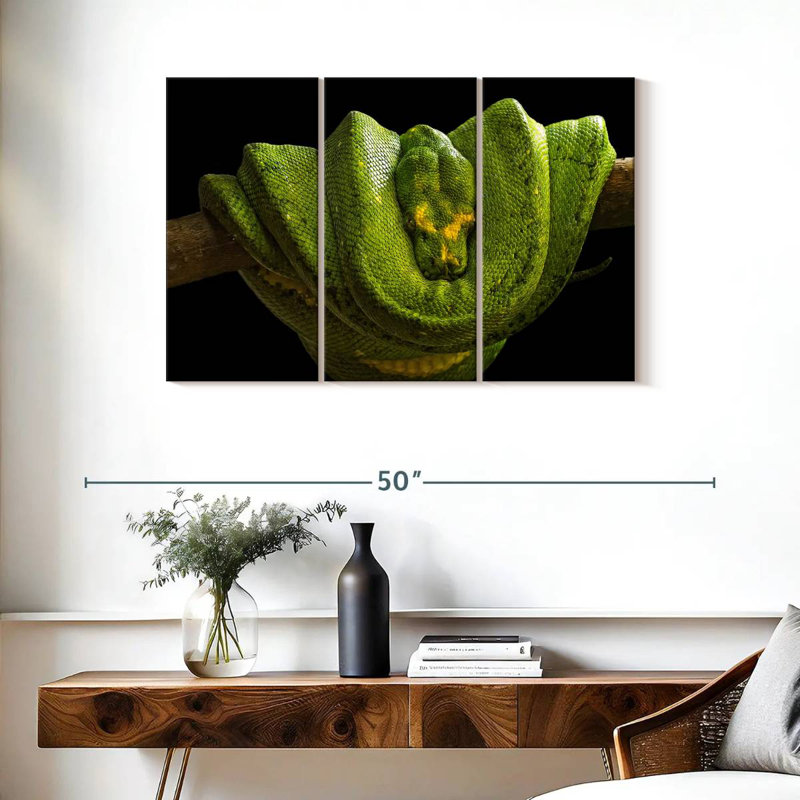 Brampt Green Boa Constrictor, 24" H x 38" W