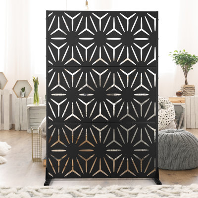 Metal Privacy Panel Set, 4’W x 6’H – Freestanding or Wall-Mount, Outdoor Privacy Screen for Indoor & Outdoor Use