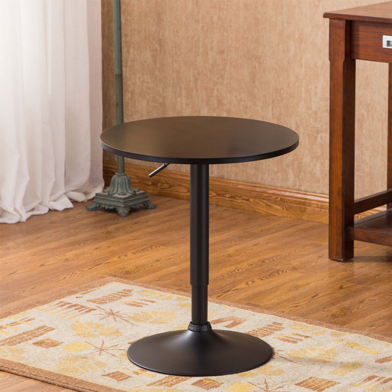 Franceska Round Metal Base Dining Table, Black, Black
