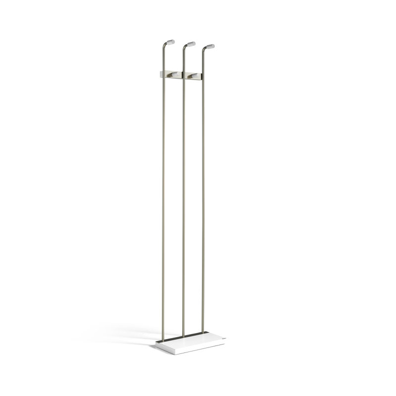 Meacham Iron Freestanding 5 - Hook Coat Rack, White