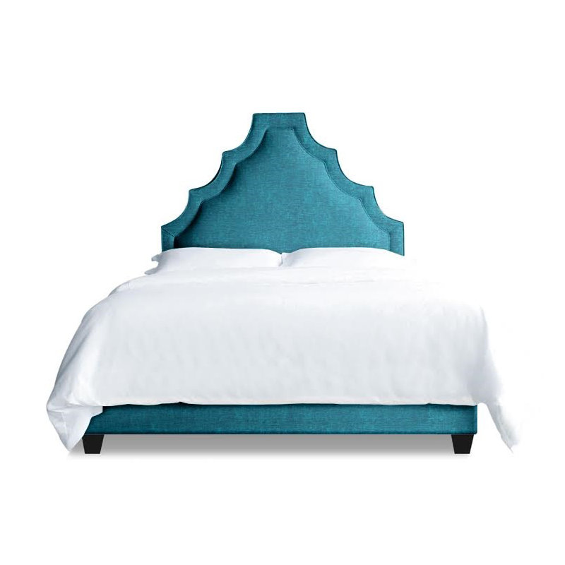 Lexi Upholstered Bed, Full, Zeros Turquoise