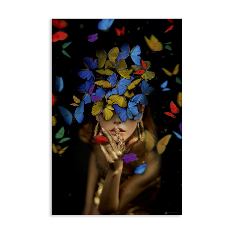 «Butterfly Swathed Woman», art mural sur toile par Reinders, H 36 po x l 24 po