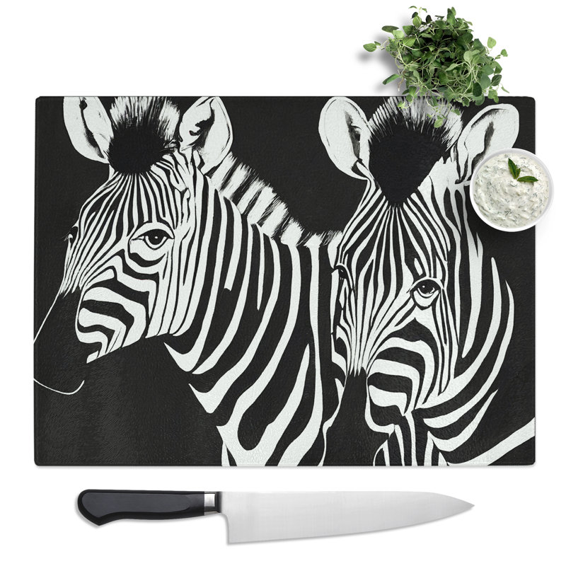 Two Zebras Vol.2  Glass Chopping Board