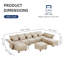 Canapé modulaire symétrique en microfibre avec repose-pieds Caralina-930524649