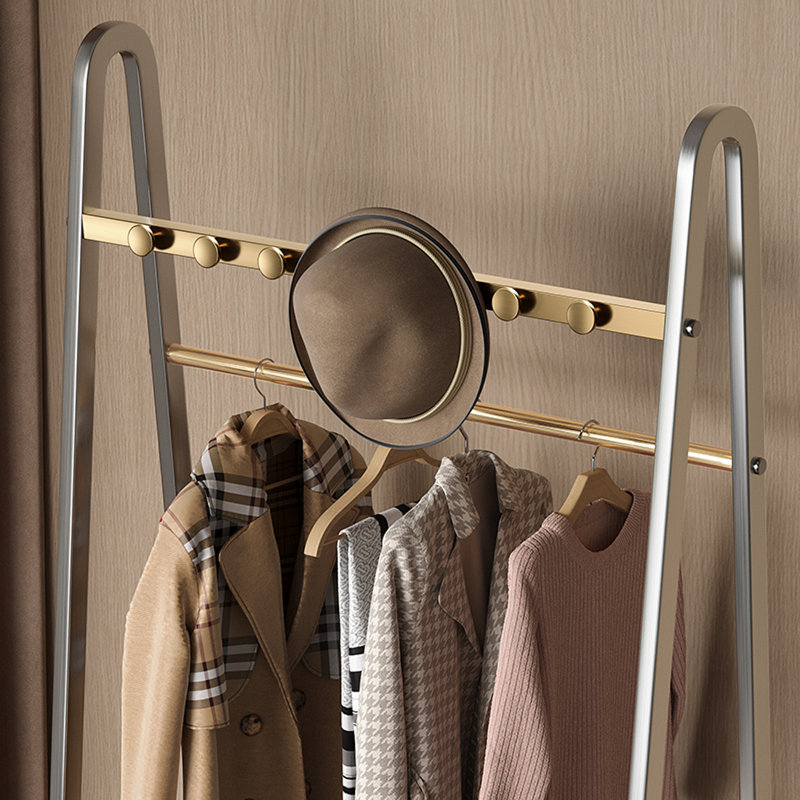 Walnut Wood Wardrobe with Stainless Steel Frame
