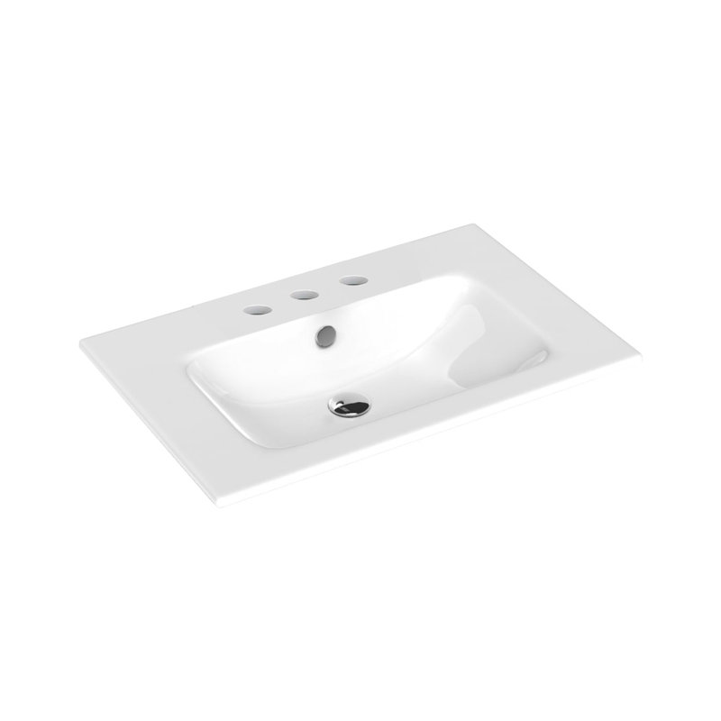 Joy 28" Drop-In/Wall Mount Bathroom Sink, 4" Centers