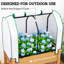 Jardinière d'extérieur avec housse en PE, tissu respirant, structure stable, amplement d'espace pour les plantes tropicales, 35,4 po x 21,7 po 46,9 po, boîte en bois massif de 88 lb et structure en acier, matériau non tissé à la fuite,-129942940