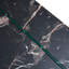 Table basse 43,3 "X 23,6" en MDF de marbre noir avec pieds en verre trempé - Décoration de salon polyvalente
