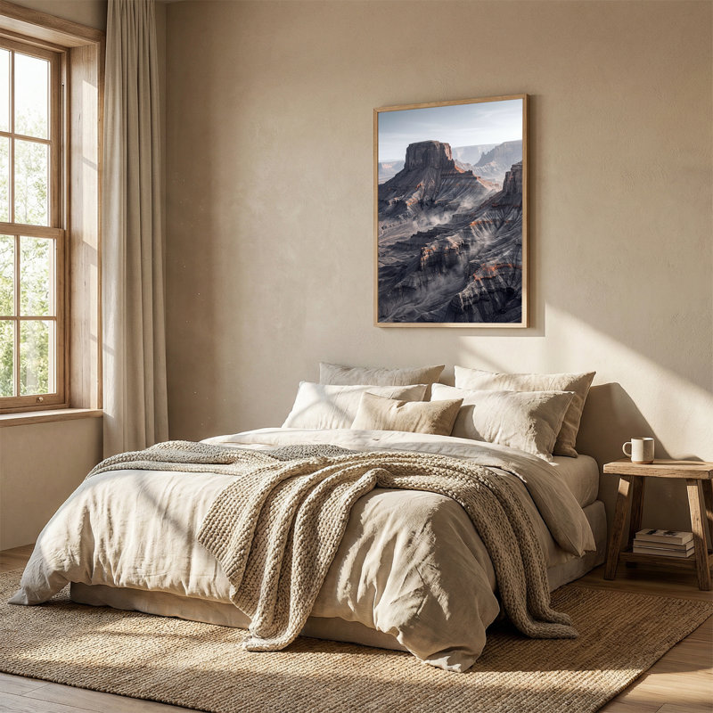 «Dramatic Gray Mesa and Canyon Landscape», H 48 po x l 32 po