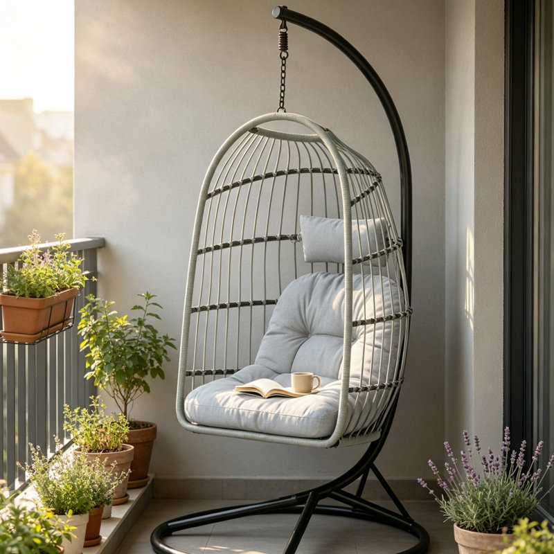 Outdoor Bench, Light Grey