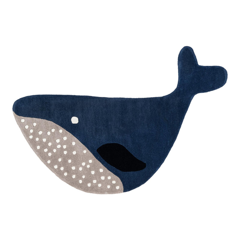 Tapis en laine Unique Loom Whale, Nouveauté 4 pi 1 po x 6 pi 1 po