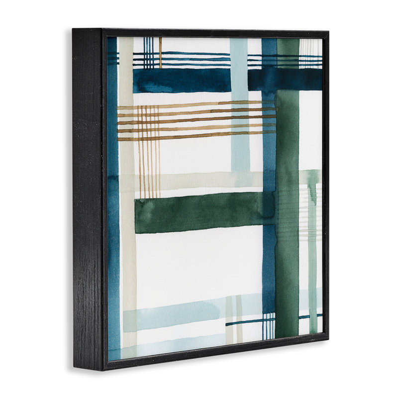 Art moderne, estampe numérique encadrée par Grace Popp, H 12 po x l 12 po, Giclée encadrée noir minuit