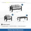 Ensemble de conversation moderne en aluminium 4 pièces pour patio, canapé 4 places avec coussins gris clair épais et structure noire et table basse-2132894241