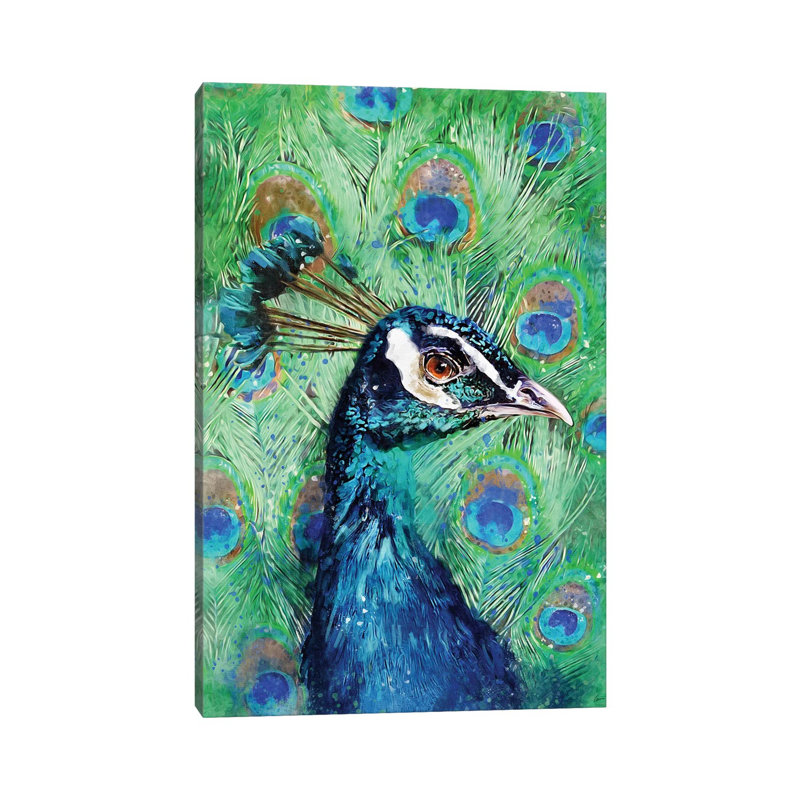 Peacock by Louise Goalby - Gallery-Wrapped Canvas Giclée on Canvas, Wrapped Canvas, 66.04 cm H x 45.72 cm W x 1.91 cm D