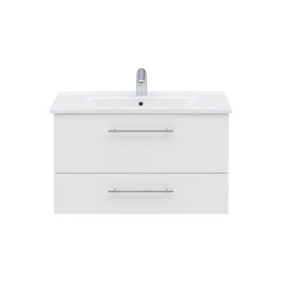 Basic 85 cm Wide Wall-Mounted Single Washbasin