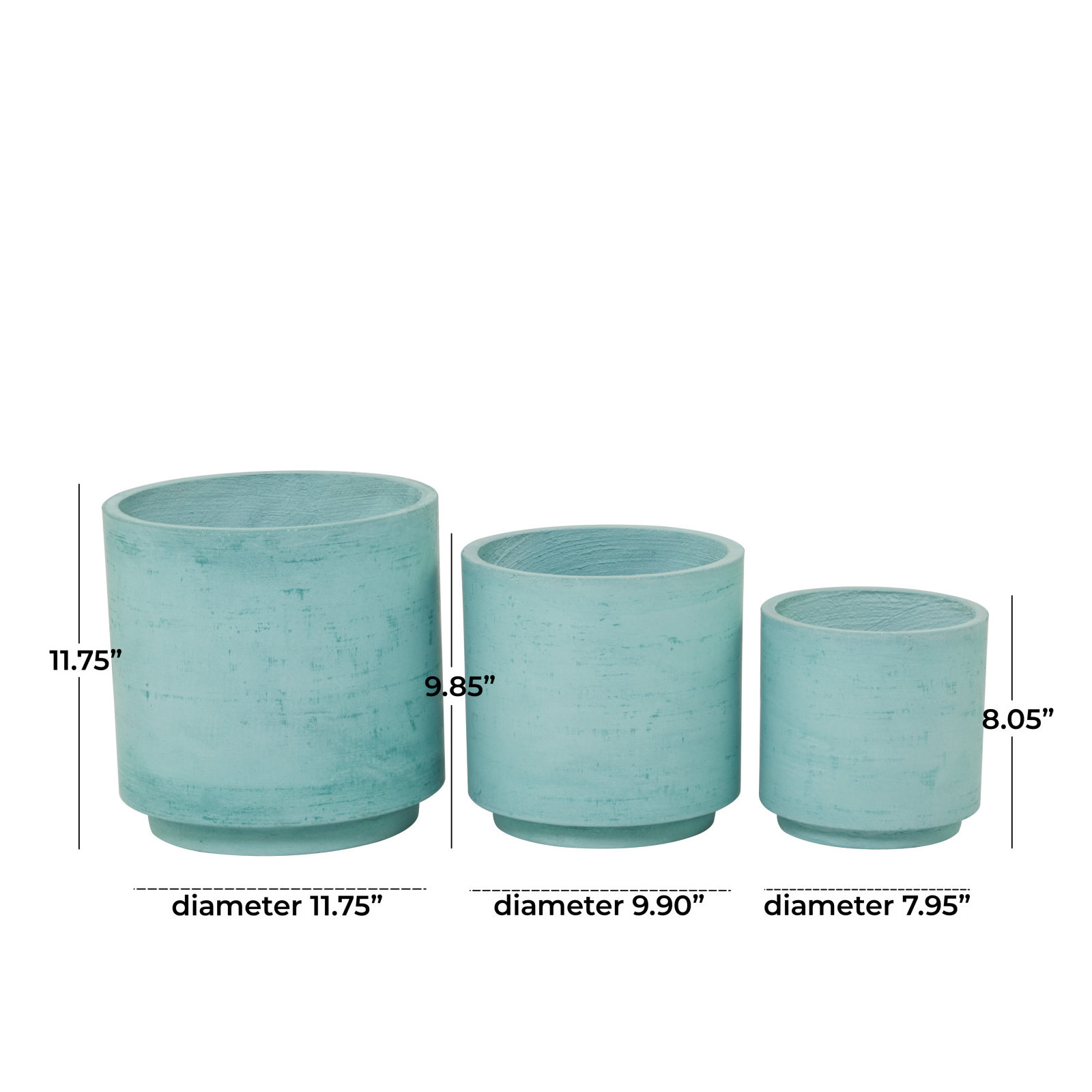 Pot Planter - Set of 3, Turquoise