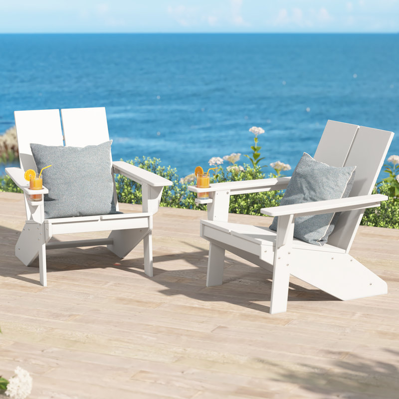 Chaise Adirondack moderne en poly (ensemble de 2), Blanc