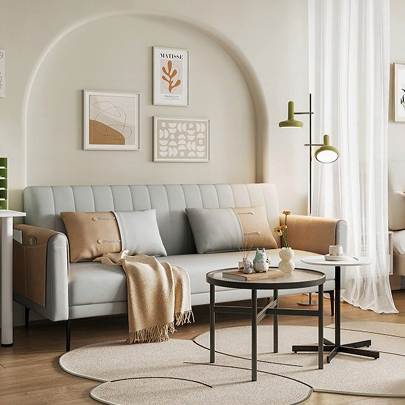 Canapé-lit modulaire en polyester LightGray avec rangement