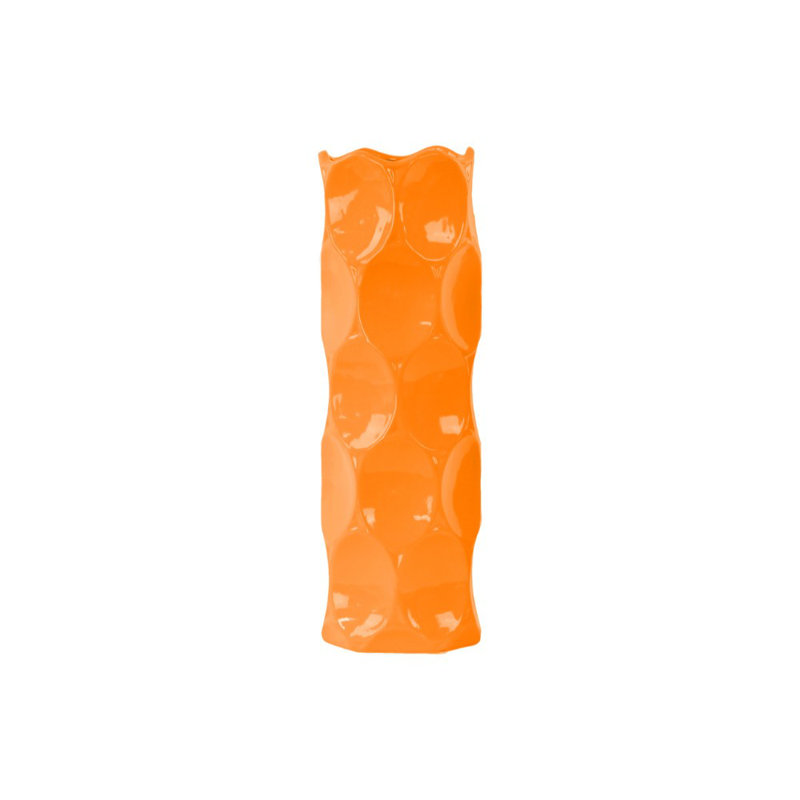 Vase de table en céramique Grier, H 17 po x l 5,5 po x P 5,5 po, Orange