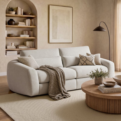 96'' Modular Sofa With Ergonomic Design And Plush Feather-Blend Cushions