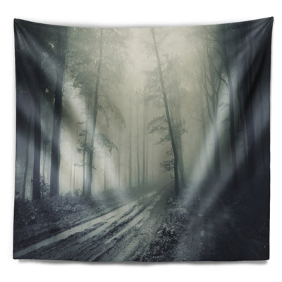 Effrayant éclairé de polyester, forêt foncée avec tapisserie à brouillard avec accessoires de suspension inclus