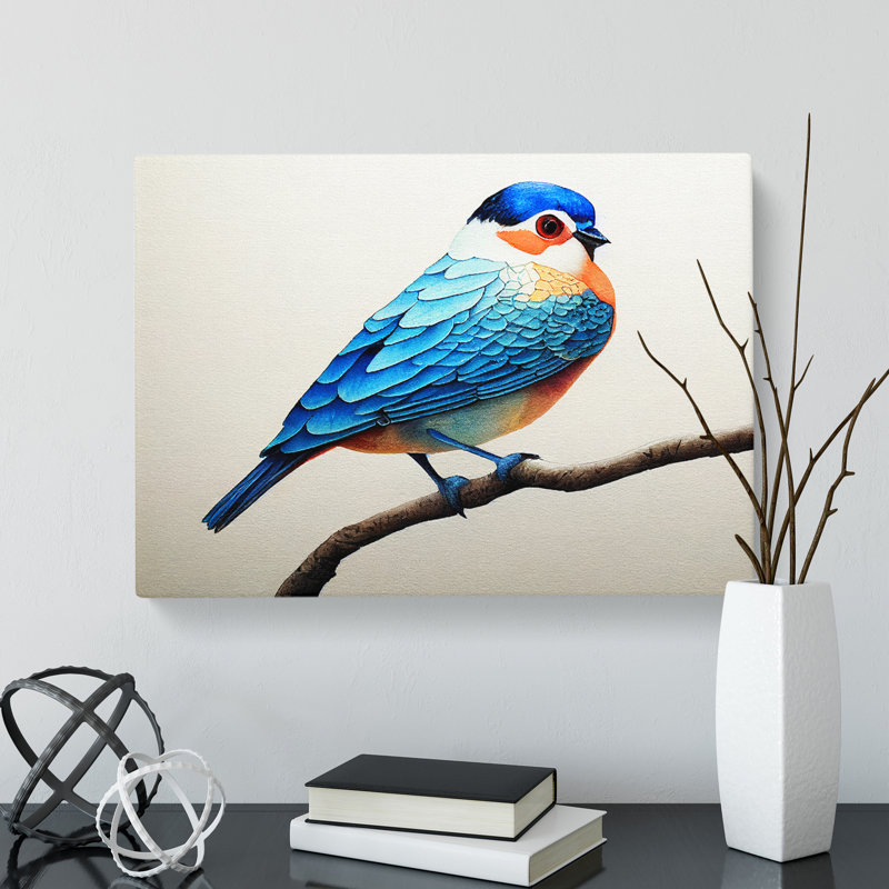Cosmopolitan Watercolour Bird - Wrapped Canvas, 35cm H x 50cm W x 3cm D