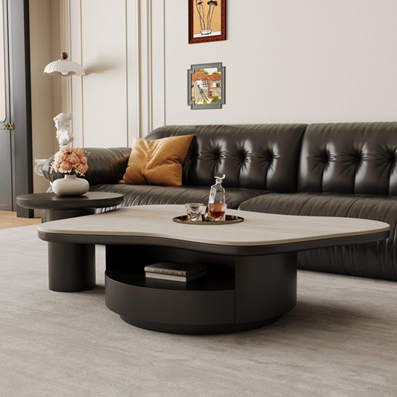 Italian-style minimalist coffee table set, 16.1" H x 47.2" L x 30.3" W