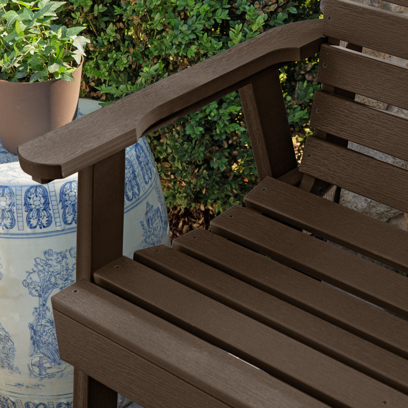 Banc de jardin en plastique Midwest, H 35 po x l 64 po x P 25 po, Gland de chêne vieilli