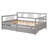 Full Size Daybed With Gray Finish - Solid Wood And Drawer Two Drawers, Enhancing Living Space-98708294