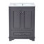 24'' Bathroom Vanity With Ceramic Sink Combo, Modern Freestanding Storage Cabinet  With Silver Handles,  Soft Closing Doors