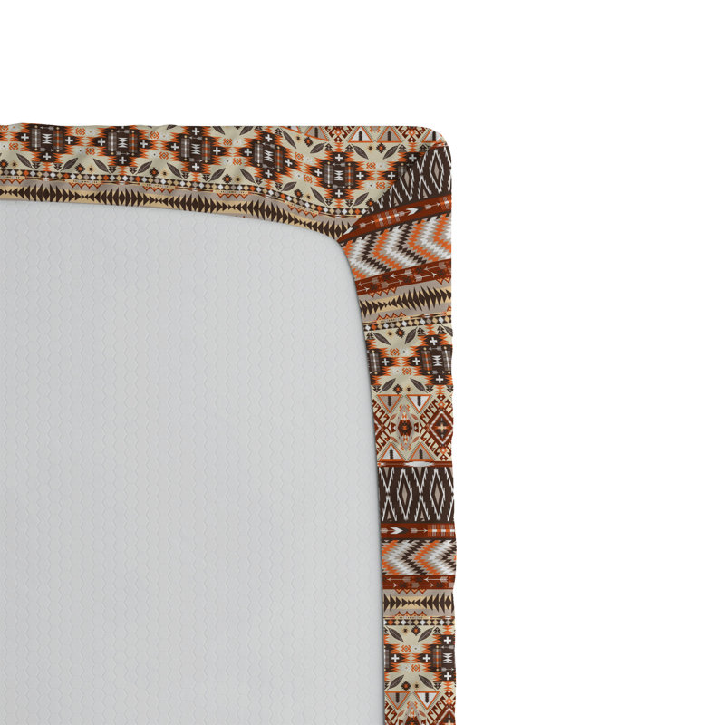 Drap-housse Ambesonne, Cacao foncé, séquoia / chevron, Drap-housse grand
