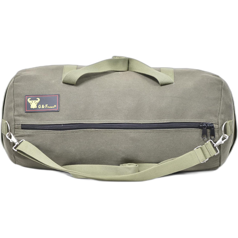 Sac de sport G & F de style militaire, toile résistante à l'eau, sangle réglable, vert olive