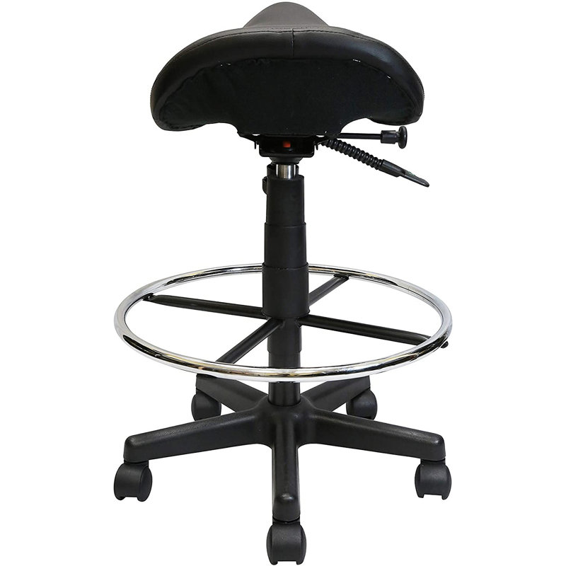 Tabouret de laboratoire réglable en hauteur, Anneau repose-pieds