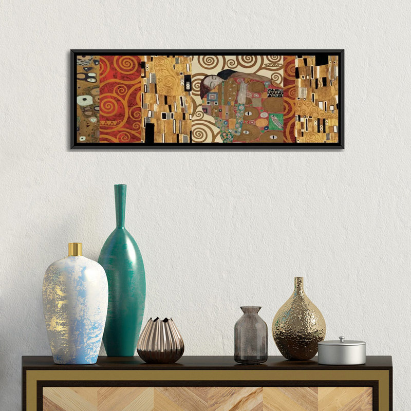 " Klimt Deco " by Gustav Klimt, 12" H x 36" W x 1.5" D, Wrapped Canvas