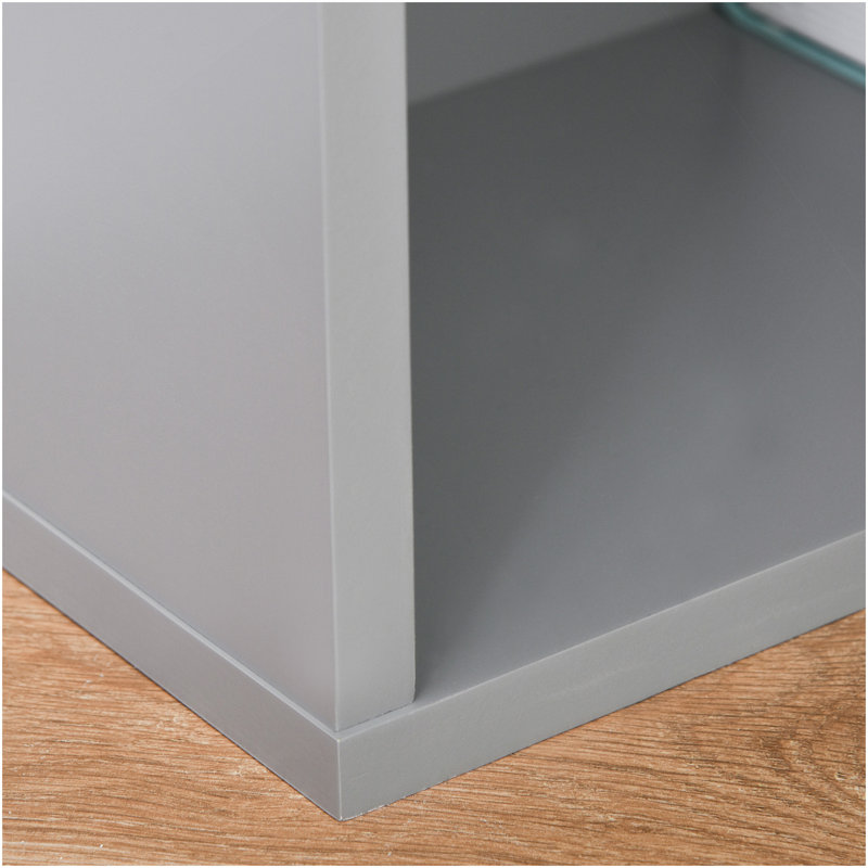 Bureau de bureau mural pliable avec tableau noir et tablette latérale pliable, Gris