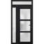 Façade extérieure pré-montée Fibre de verre verre givré / Manux 8552 noir mat / Fenêtre extérieure latérale / supérieure et portes de bureau Portes d'entrée commerciales et résidentielles Garage - l 36 po x H 80 po + 14 po - Gauche-98195808-98195801-98195806