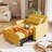 3-in-1 Convertible Accent Chair , Pull-Out Upholstered Sleeper Sofa Bed with Accent Pillow-1955022411