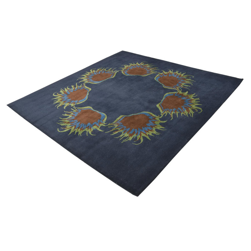 Tapis carré bleu marine Orlando