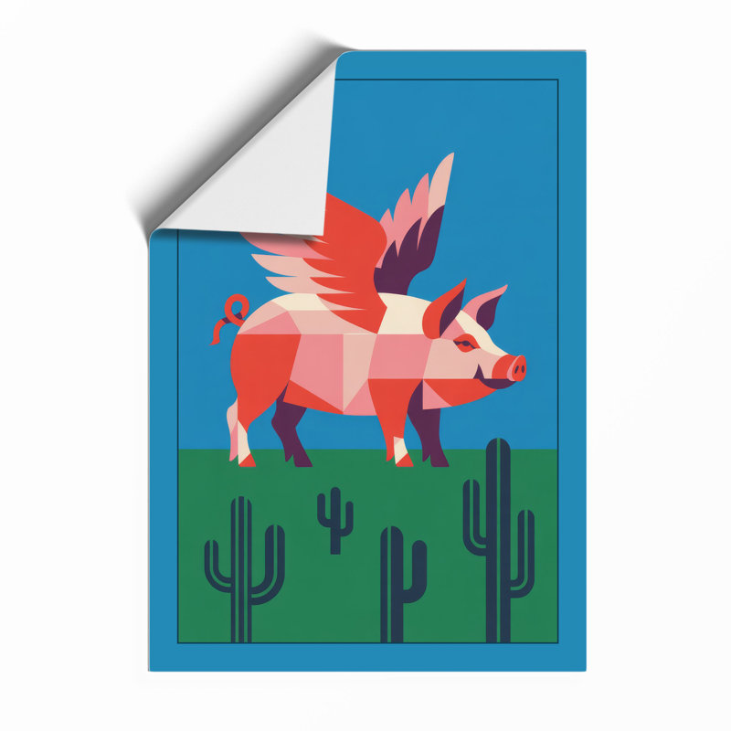 Desert Pig Takes Flight Modern - Framed Print, A3 - 42.0 x 29.7 cm, Unframed