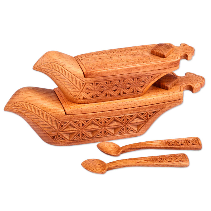 Novica Handmade Sylvan Delight Wood Condiment Bowls (Set Of 2)